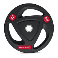 Obciążenie żeliwne talerze OLIMPIJSKIE 20kg 51mm GUMOWANE z uchwytami