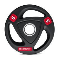 Obciążenie żeliwne talerze OLIMPIJSKIE 5kg 51mm GUMOWANE z uchwytami