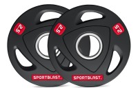 Obciążenie żeliwne talerze OLIMPIJSKIE 2x2,5kg 51mm GUMOWANE z uchwytami