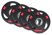 Obciążenie żeliwne talerze OLIMPIJSKIE 4x2,5kg 51mm GUMOWANE z uchwytami