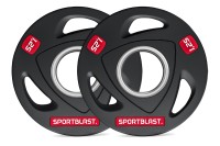 Obciążenie żeliwne talerze OLIMPIJSKIE 2x1,25kg 51mm GUMOWANE z uchwytami