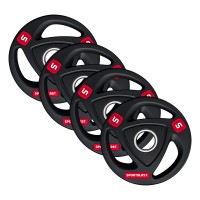Obciążenie żeliwne talerze OLIMPIJSKIE 4x5kg 51mm GUMOWANE z uchwytami