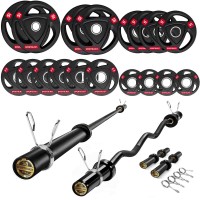 Zestaw OLIMPIJSKI obciążenia z gryfem prostym 220cm 50mm 130kg GUMOWANE