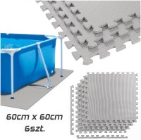 Mata pod sprzęt do ćwiczeń puzzle 6 sztuk Szara