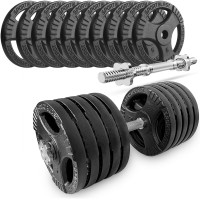Hantla żeliwna regulowana 1x50kg obciążenia kierownice gryf ryflowany 50kg