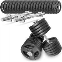Hantle żeliwne regulowane 2x50kg kierownice gryfy zestaw do treningu 100kg