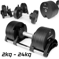 Hantla regulowana stalowa 2kg - 24kg szybka regulacja HANTLE sztanga