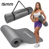 Mata gimnastyczna FITNESS JOGA karimata 15mm do ćwiczeń antypoślizgowa PILATES