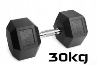 Hantle stałe 1x30kg żeliwne gumowane ZESTAW 30kg HEX do treningu SOLIDNE